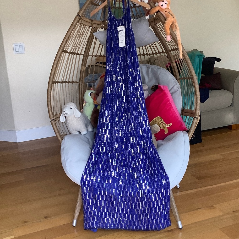 Laurence Kazar Royal Blue Silk Dress
